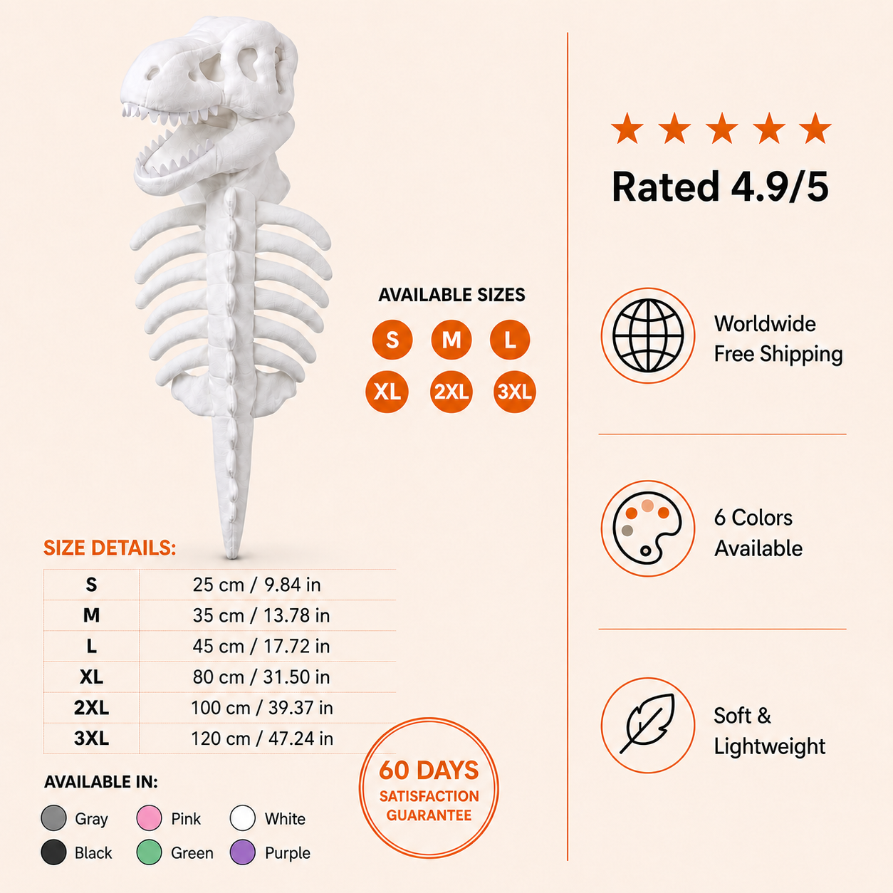OMINIX™ Dinosaur Skeleton Dog Costume.