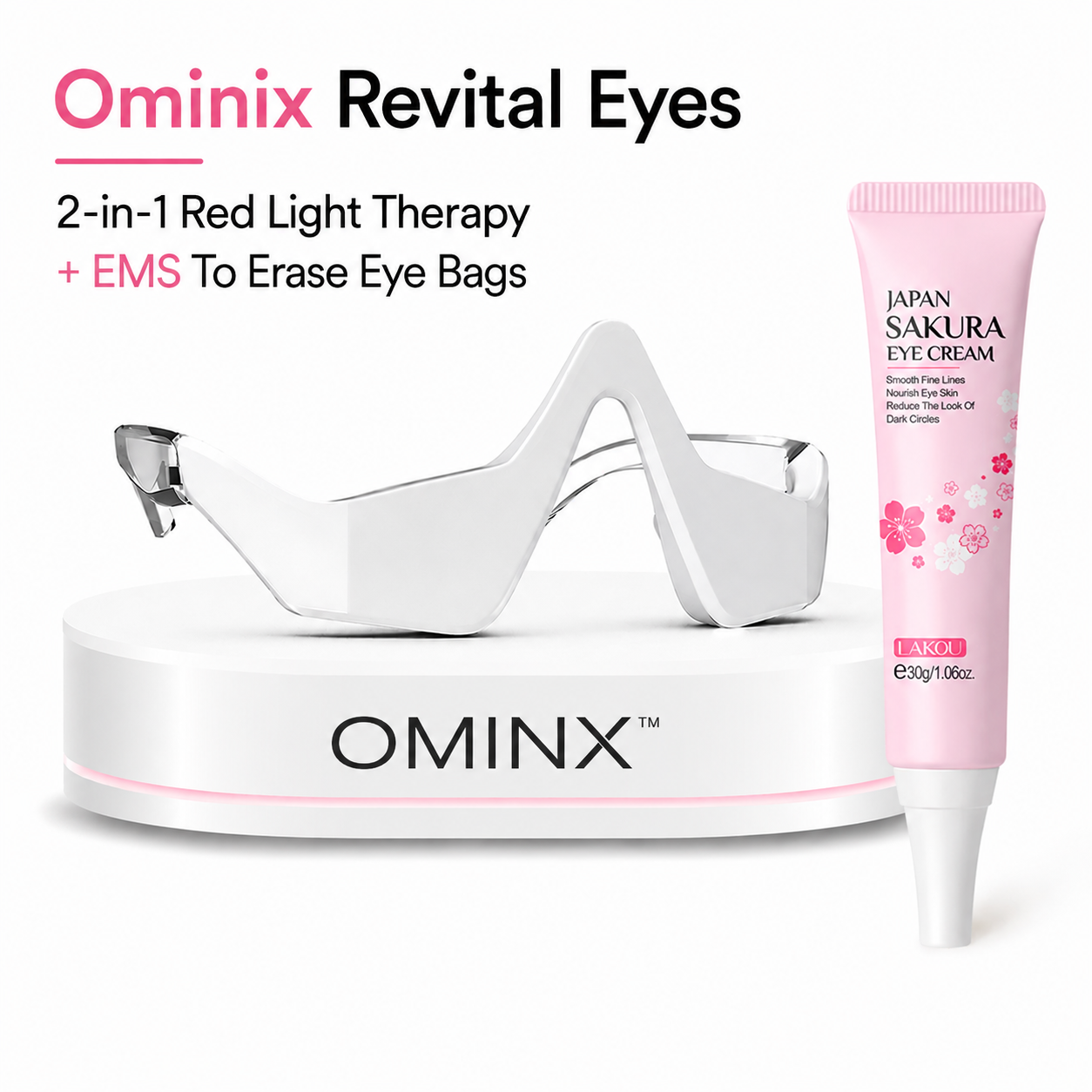Ominix RevitalEyes 2-in-1 Red Light Therapy + EMS To Erase Eye Bags