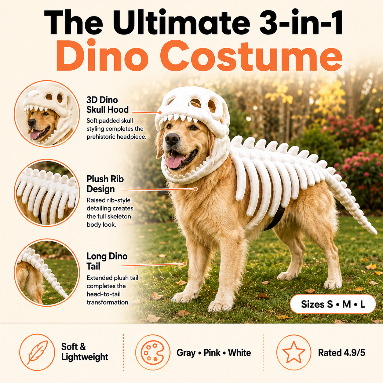 OMINIX™ Dinosaur Skeleton Dog Costume.