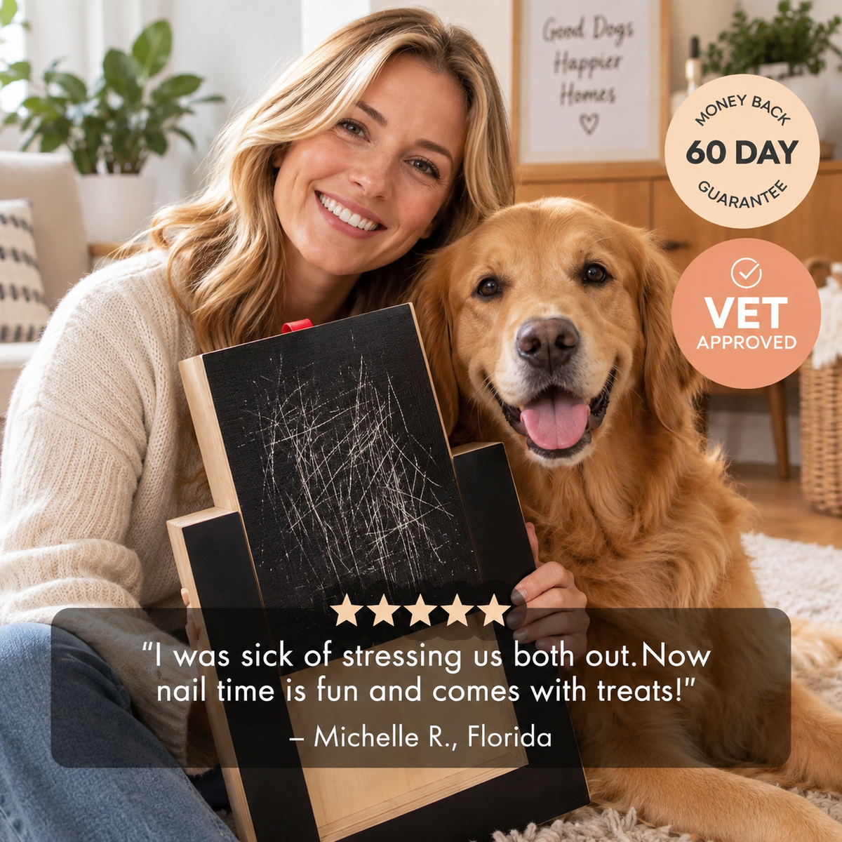 Wooden Dog Scratch Board Nail