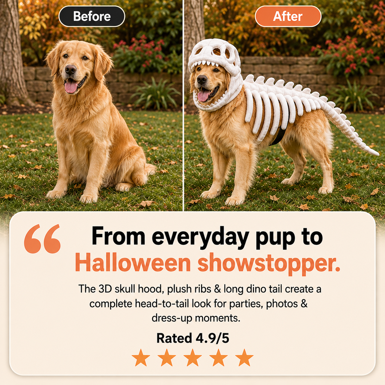 OMINIX™ Dinosaur Skeleton Dog Costume.